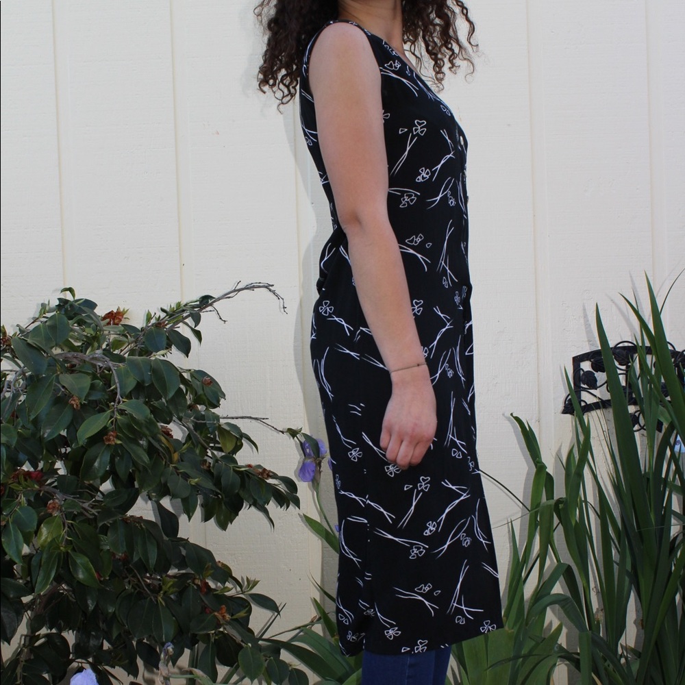 Retro Quasi Moda Black Patterned Button Tunic - image 6